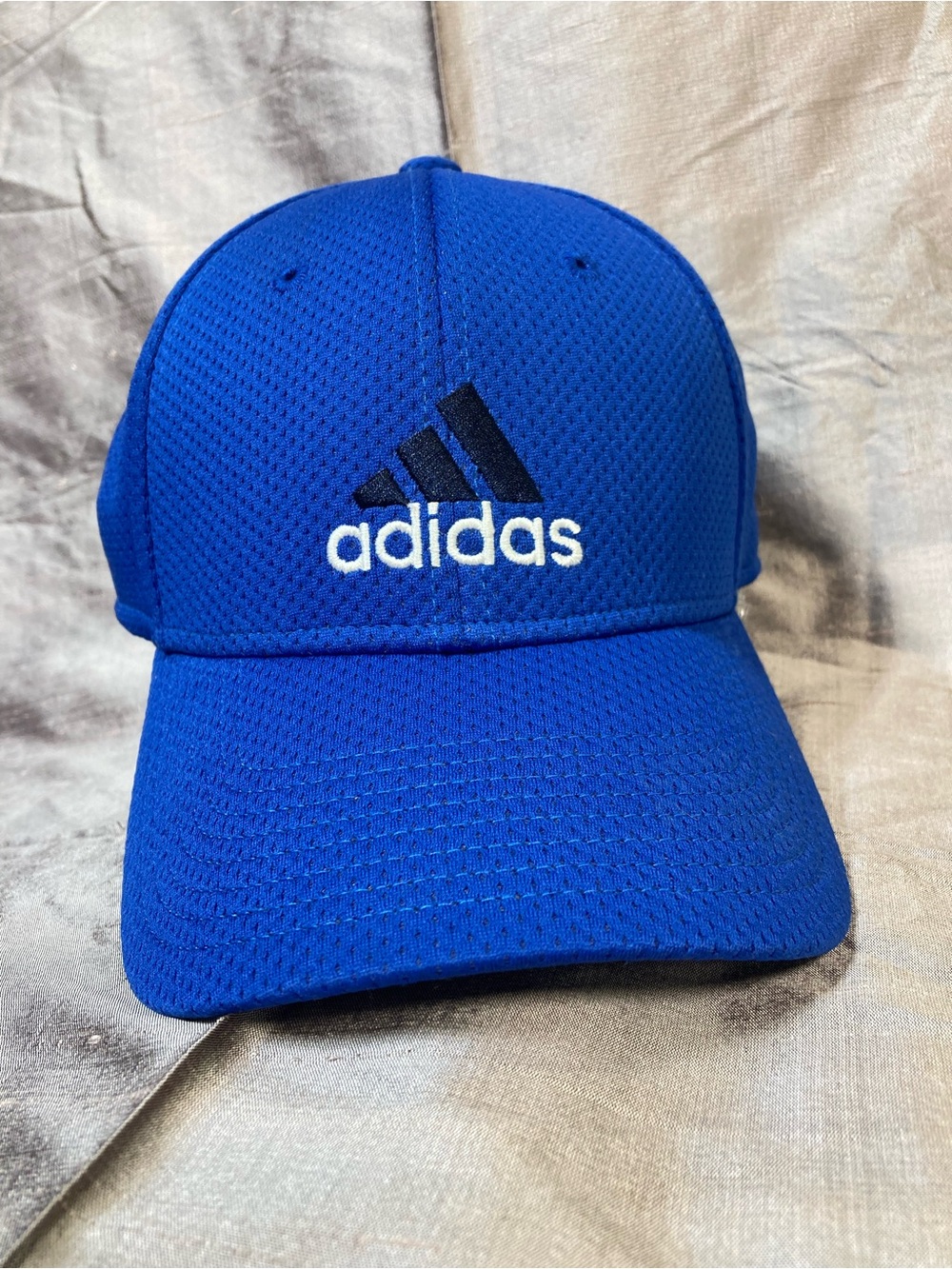 Adidas Men’s L/XL A-Flex Stretch Fit Mesh Hat Cap Royal Blue 100% Polyester